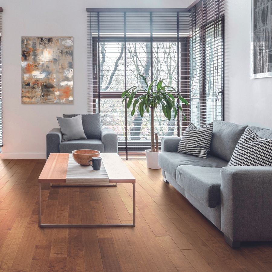 Hardwood floors in a living room